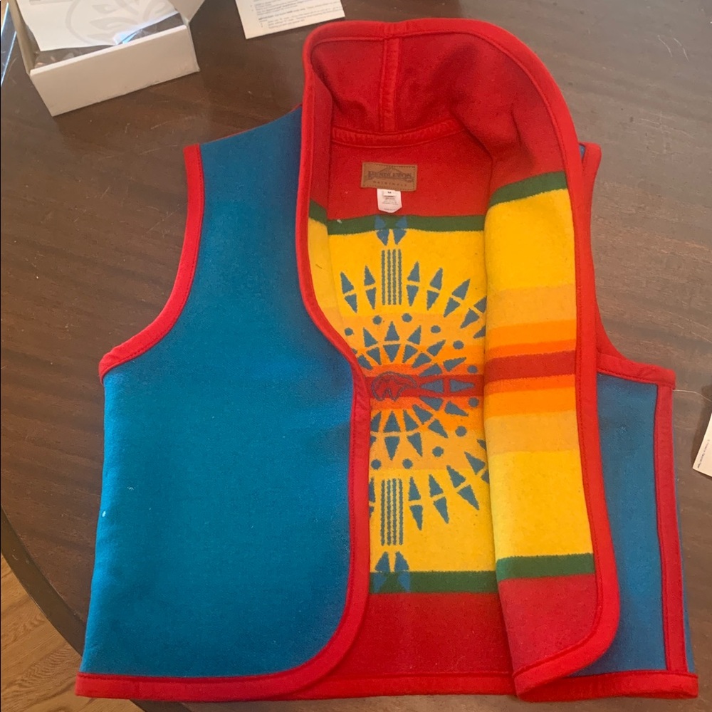 Pendleton Multicolor Wool Vest with Geometric Design